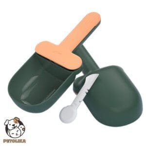 Pet Food Scoop Ice Cream Shape Orange and Green