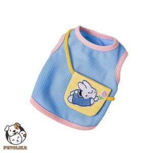 Blue Bunny Dog Cat Clothes Size S Leash Compatible