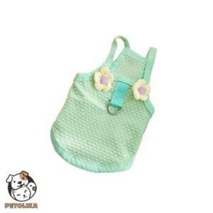 Green Bouquet Dog Cat Clothes Size M Leash Compatible