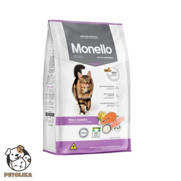 غذای گربه بالغ عقیم‌شده مونلو (Monello) با طعم بوقلمون و سالمون - 10 کیلوگرم