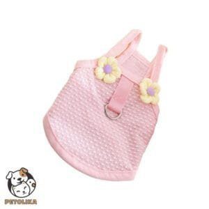 Pink Bouquet Dog Cat Clothes Size XS Leash Compatible 1