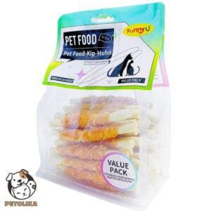 Chicken wrapped rawhide dental stick for dogs 400g Funny U