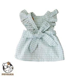 Dog Clothes Light Green Plaid Design