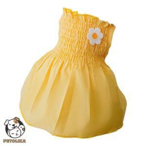 Dog Skirt Canary Yellow Floral Design