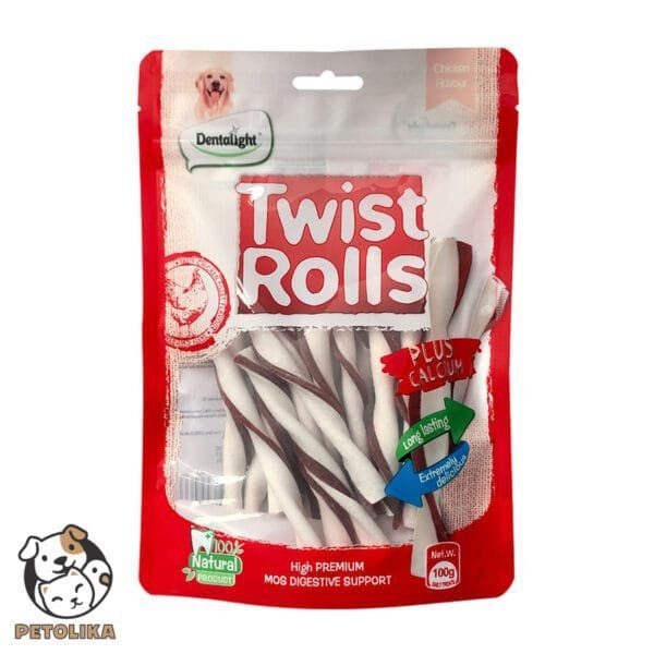 dog treat twist chicken 100g dentalight