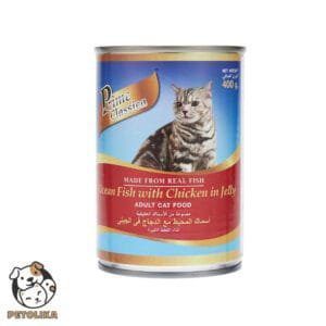 prime classica cat cans ocean fish chicken jelly 400g