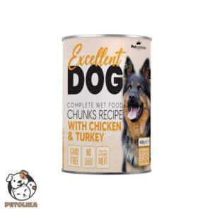 Excellent Dog Chunks with Chicken Turkey 405g