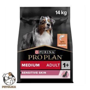 PRO PLAN SENSITIVE SKIN MEDIUM ADULT DRY DOG FOOD WITH SALMON 14 KG