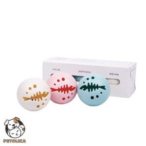 Cat Toy Ball Set Includes Three Light Up and Bell Balls 2