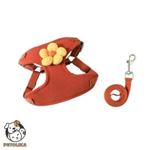 Fancy Vest Harness for Dogs and Cats Mocha Red