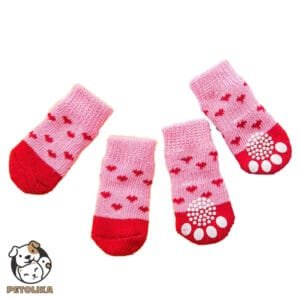 Anti Slip Pet Socks Red Heart Design