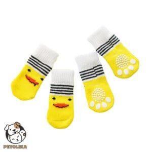 Anti Slip Pet Socks Yellow Duck Design