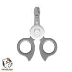 Cat Nail Clipper with Round Hole and LED Light White