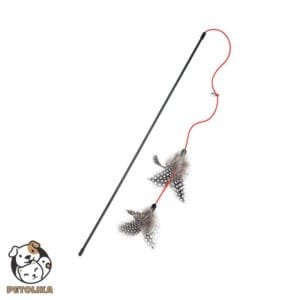 Cat Teaser Wand Double Feather Brown