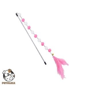 Cat Teaser Wand Feather Ball Pink