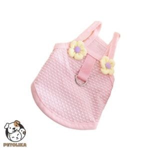 Pink Bouquet Dog Cat Clothes Size M Leash Compatible