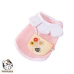 Pink Flower Dog Cat Clothes Size M Leash Compatible