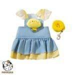 Dog Fancy Dress Blue Ruffled Skirt with Yellow Chick Design