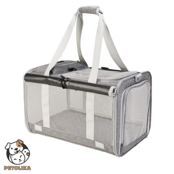 Pet Carrier Bag High Breathability and Large Capacity Gray