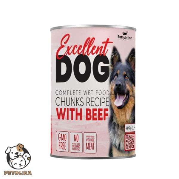 Excellent Dog Chunks with beef 405g