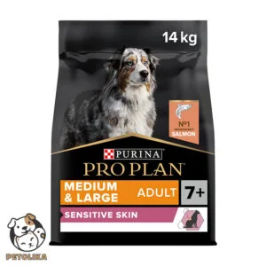 PRO PLAN SENSITIVE SKIN MEDIUM AND LARGE SENIOR 7 DRY DOG FOOD WITH SALMON 14 KG