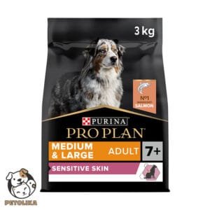 PRO PLAN SENSITIVE SKIN MEDIUM AND LARGE SENIOR 7 DRY DOG FOOD WITH SALMON 3 KG