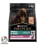 PRO PLAN SENSITIVE SKIN SMALL AND MINI ADULT DRY DOG FOOD WITH SALMON 3 KG