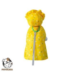 floral dog raincoat yellow