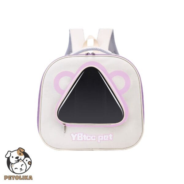 triangle window cat backpack purple