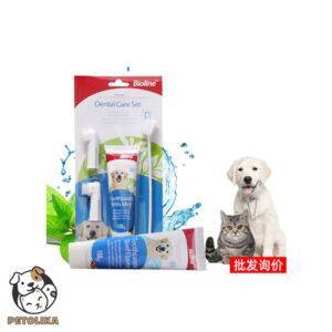 Mint Flavored Toothpaste and Brush Set for Pets by Bioline