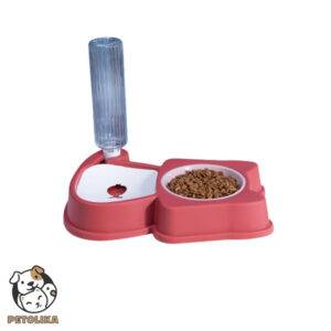 auto water food bowl red