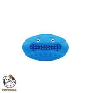 rugby tooth cleaning toy blue