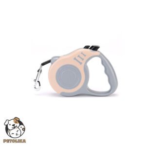 5 meters retractable dog lead extendable with non slip handle gray color