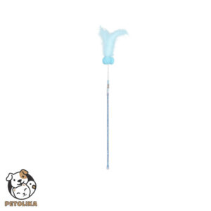 cat teaser wand feather blue