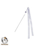 cat teaser wand gray ribbon