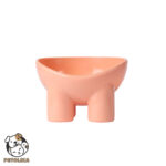 elephant leg pet food bowl for dogs and cats pink color