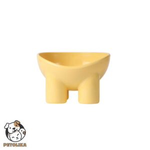 elephant leg pet food bowl for dogs and cats yellow color 2