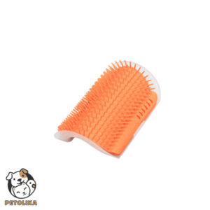 small Wall Mounted Brush for Cat Massage and Scratching orange color