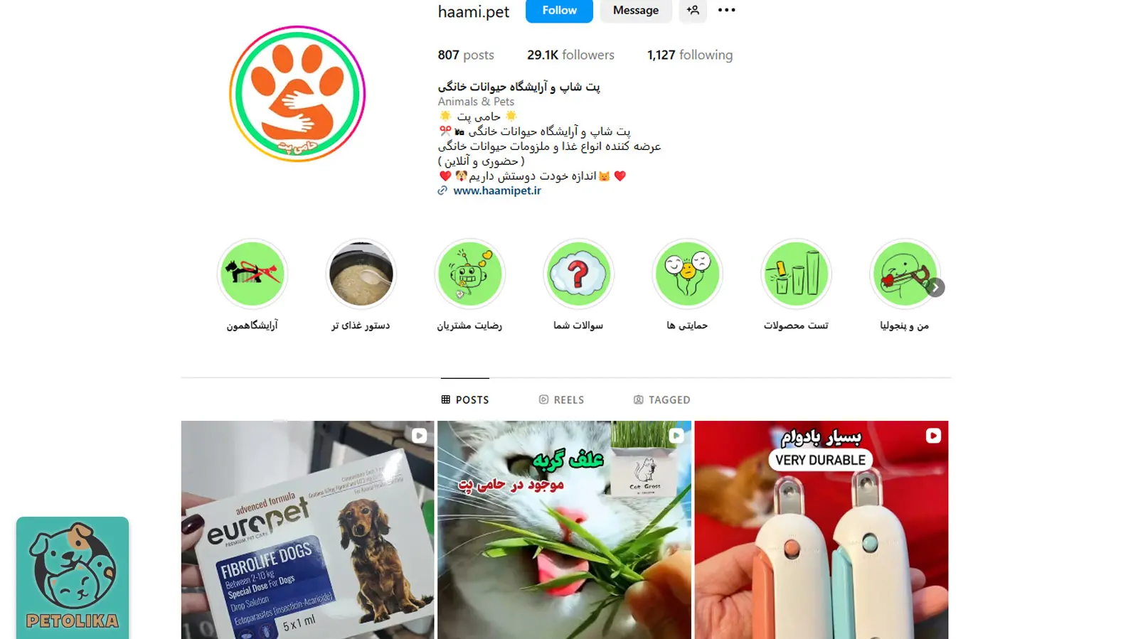 بهترین پت شاپ تهران (شمال،شرق،غرب،مرکز) 1404 +آدرس و تماس 32 صفحه اینستاگرام پتشاپ حامی