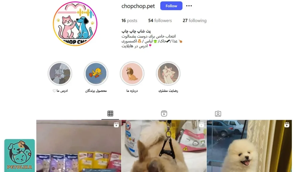 بهترین پت شاپ گرمدره در سال 1404 + آدرس، تلفن، اینستاگرام 14 تصویری از صفحه اینستاگرام پت شاپ چاپ چاپ یک پت شاپ در گرمدره تهران