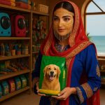 تصویری از یک خانم در حال خرید ازبهترین پت‌ شاپ‌ آبادان